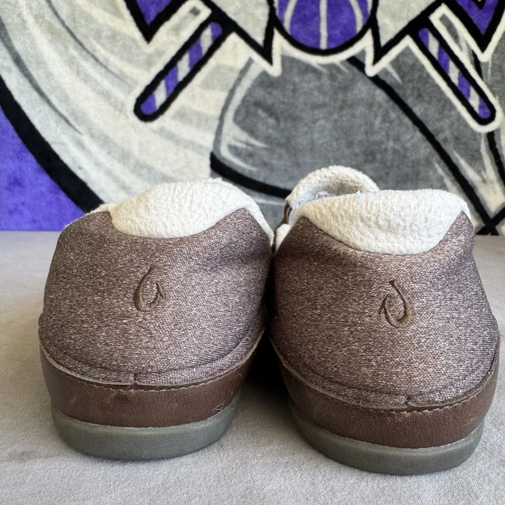 Size 11 - OLUKAI Puku'i Fleece Slippers Men's Toffee